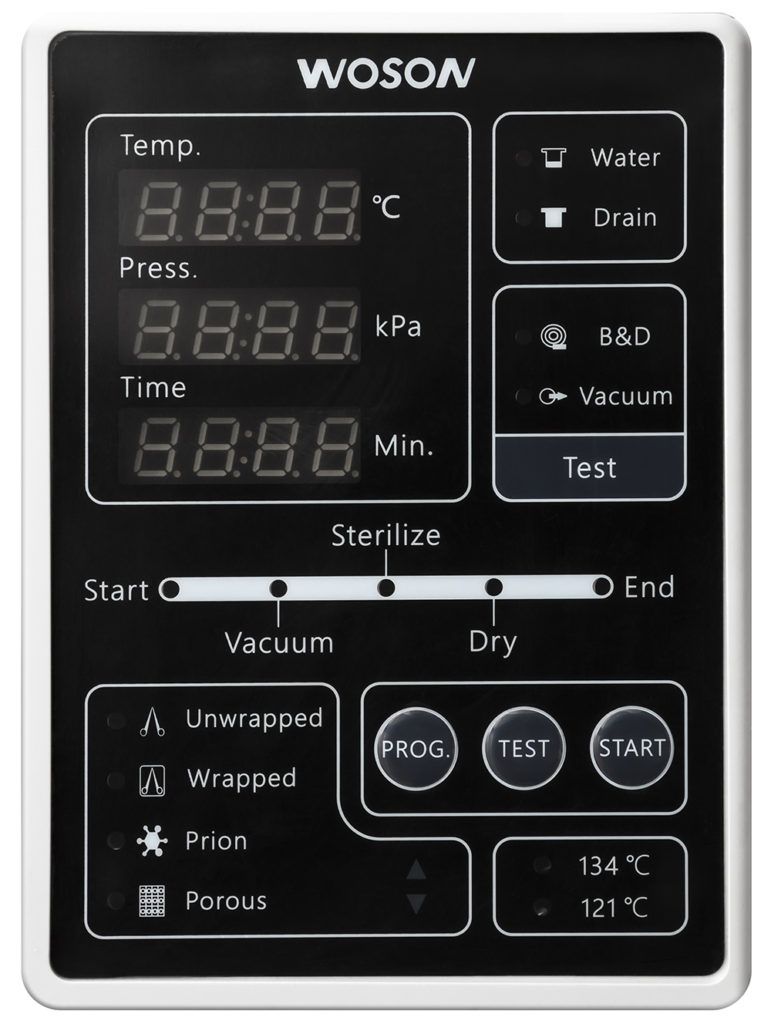 Автоклав Woson. Панель управления